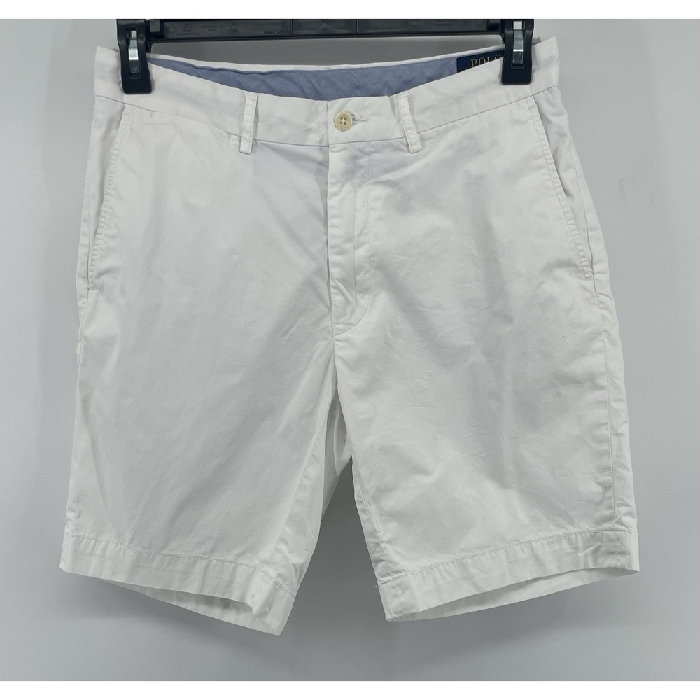 Polo Ralph Lauren Shorts Men 32 White Classic Fit Twill Chino Casual Golf Preppy